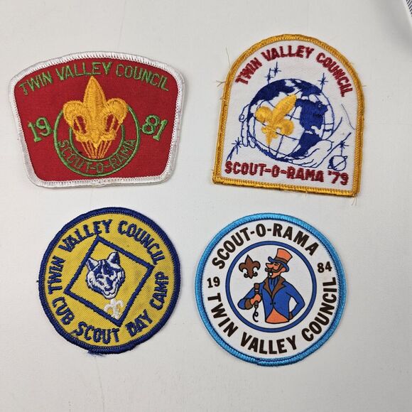 TWIN VALLEY COUNCIL patch Lot Of 4 Scout O Rama '79 '81 '84 Cub Scout Day Camp - Picture 1 of 3